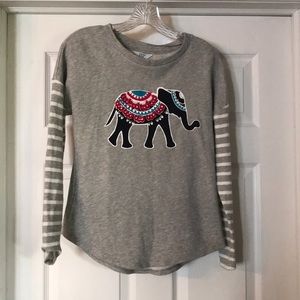 Crown & Ivy elephant striped sweatshirt size XS